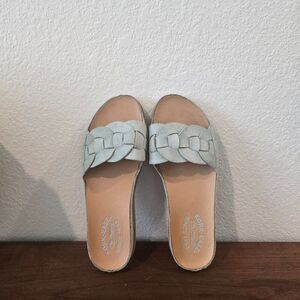 Kork-Ease Dolphin Suede Slides Sz 7